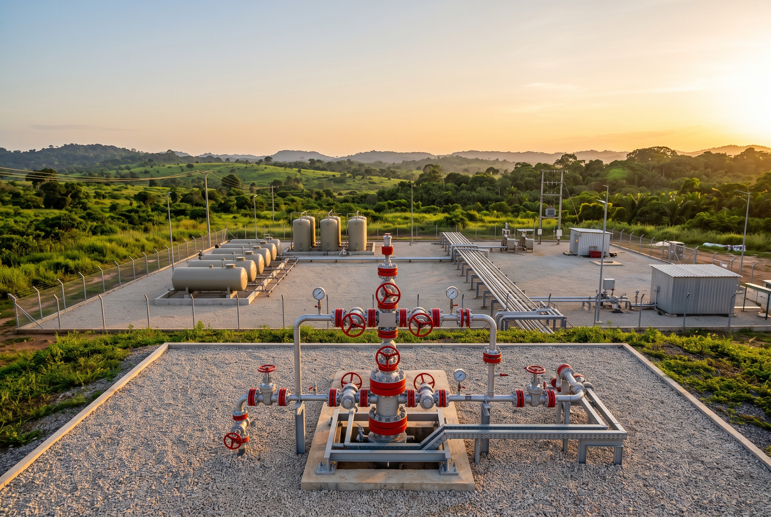 Pump jacks operating in an Oil Field